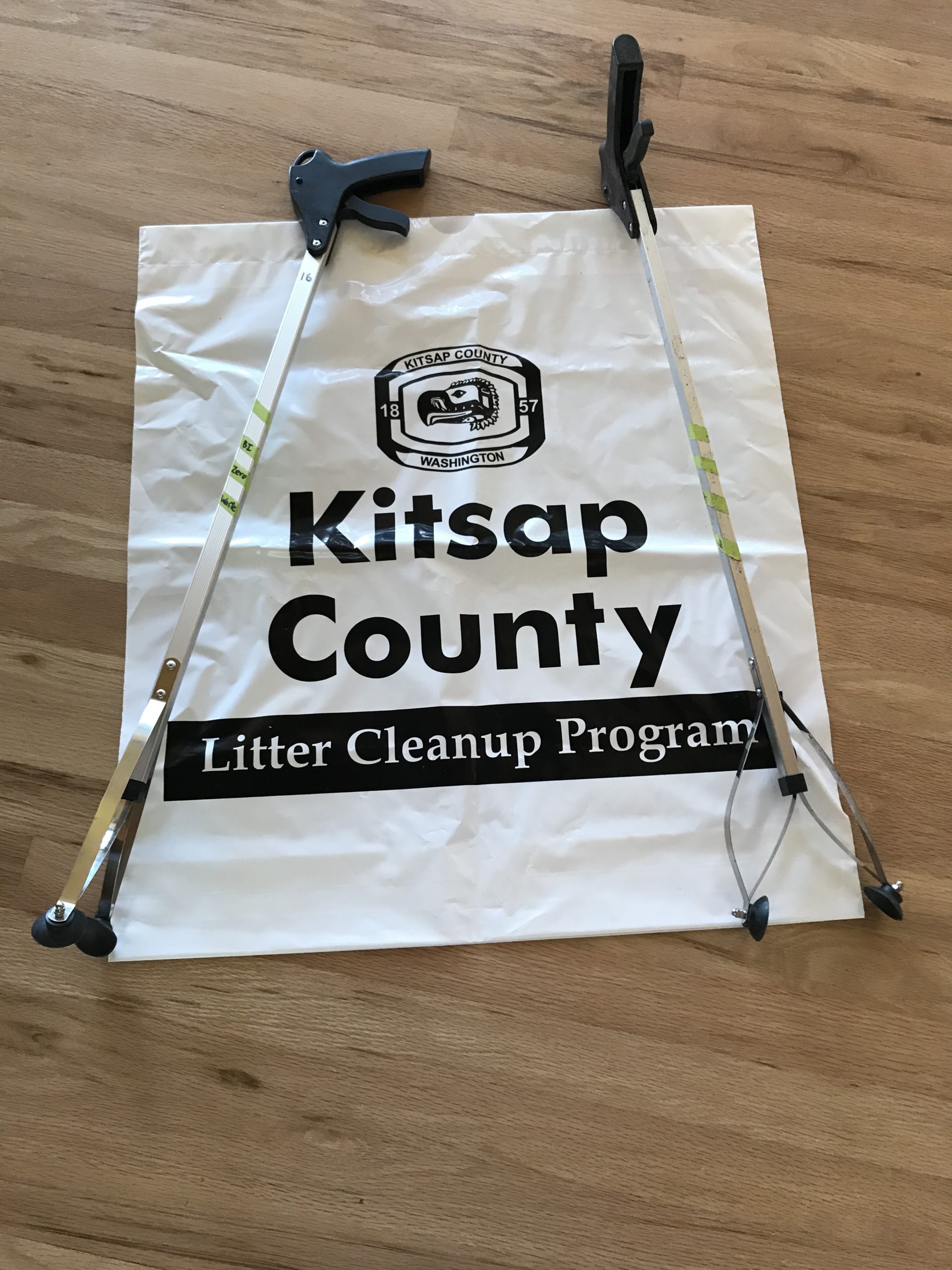 Litter grabber and bag