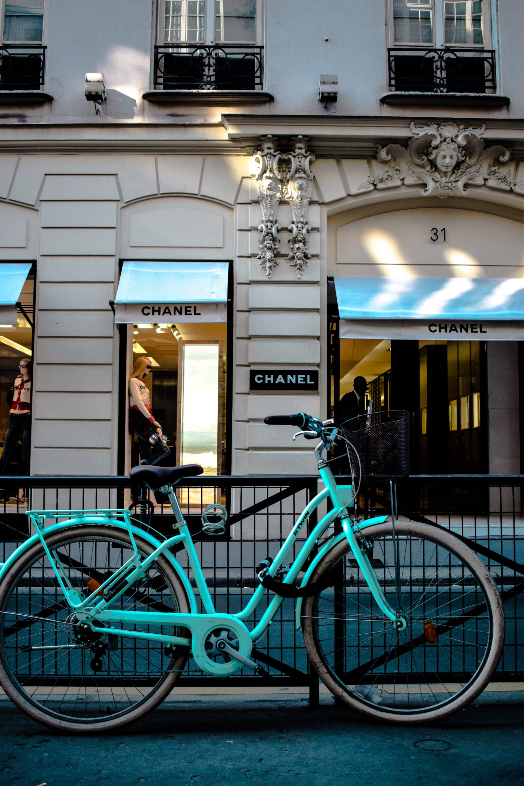 Bike parked near building