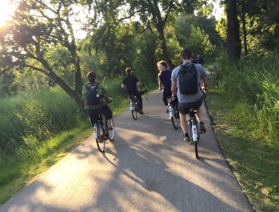 People on bikes