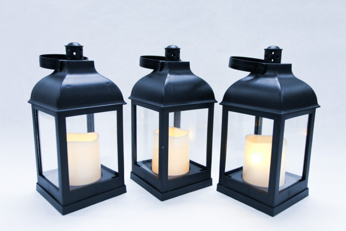 White or black lanterns w/ flameless candles - #156