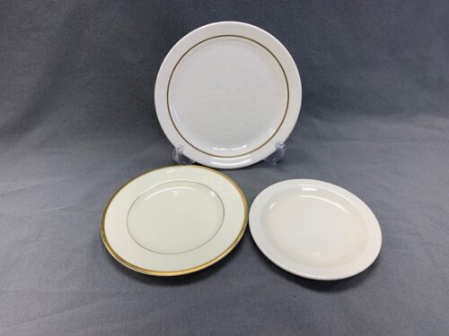 Assorted off-white dessert plates